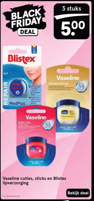 Etos Vaseline cuties, sticks en Blistex lipverzorging aanbieding