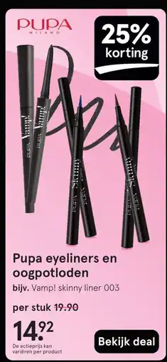 Etos Pupa eyeliners en oogpotloden aanbieding