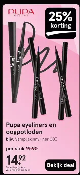 Etos Pupa eyeliners en oogpotloden aanbieding