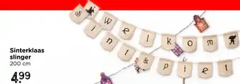 Xenos Slinger 'welkom Sint & Piet' - jute - 200 cm aanbieding
