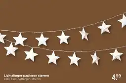 Xenos Lichtslinger papieren sterren LED. aanbieding