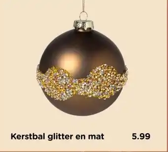 Xenos Kerstbal glitter en mat aanbieding