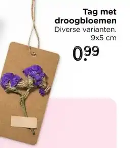 Xenos Tag met droogbloemen - diverse varianten - 9 cm aanbieding