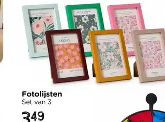 Xenos Fotolijsten set van 3 - groen/roze/blauw - 10x15 cm aanbieding