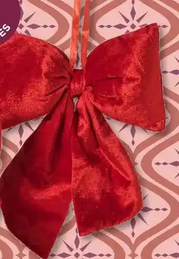 Xenos Kerststrik velvet rood Middel aanbieding