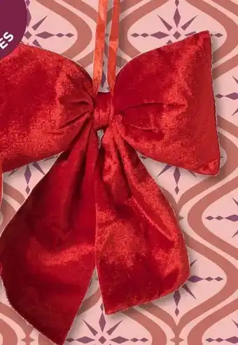 Xenos Kerststrik velvet rood Middel aanbieding