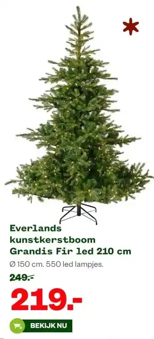 Welkoop Everlands kunstkerstboom Grandis Fir led 210 cm aanbieding