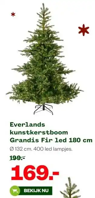 Everlands kunstkerstboom Grandis Fir led 180 cm