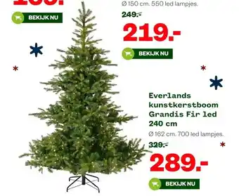 Welkoop Everlands kunstkerstboom Grandis Fir led 240 cm aanbieding