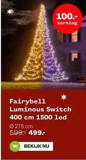 Welkoop Fairybell Luminous Switch 400 cm 1500 led aanbieding
