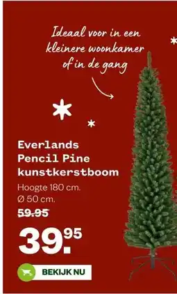Welkoop Everlands Pencil Pine kunstkerstboom aanbieding