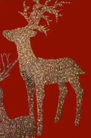 Welkoop Lumineo wicker rendier 1320 micro led lampjes aanbieding