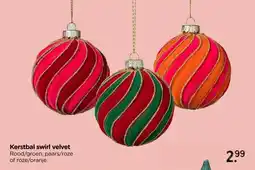 Xenos Kerstbal swirl velvet aanbieding