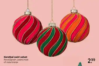 Xenos Kerstbal swirl velvet aanbieding