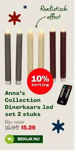 Welkoop Anna's Collection Dinerkaars led set 2 stuks aanbieding