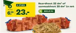 Welkoop Haardhout 22 dm³ of aanmaakhout 20 dm³ in net aanbieding