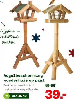 Welkoop Vogelbescherming voederhuis op paal aanbieding
