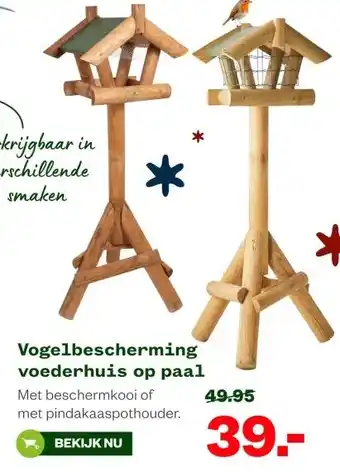 Welkoop Vogelbescherming voederhuis op paal aanbieding