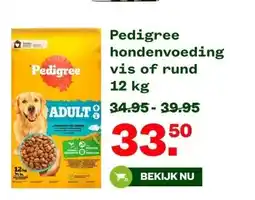 Welkoop Pedigree hondenvoeding vis of rund aanbieding