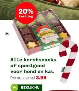 Welkoop Alle kerstsnacks of speelgoed voor hond en kat aanbieding