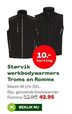 Welkoop Størvik werkbodywarmers Troms en Romme aanbieding