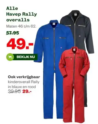 Welkoop Alle Havep Rally overalls aanbieding