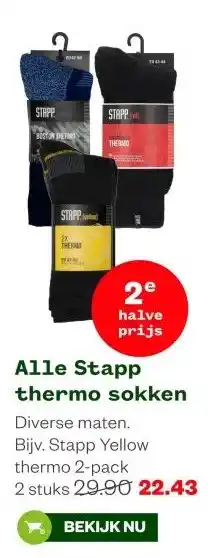 Welkoop Alle Stapp thermo sokken aanbieding