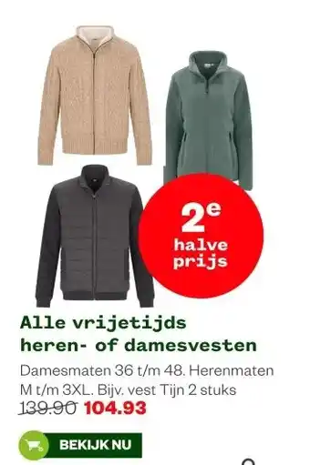 Welkoop Alle vrijetijds heren- of damesvesten aanbieding