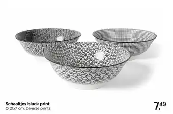 Xenos Schaaltjes black print aanbieding