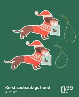 Xenos Kerst cadeautags hond aanbieding