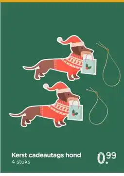Xenos Kerst cadeautags hond aanbieding