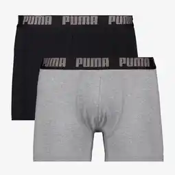 Scapino Puma Everyday Basic Boxer 2 pack zwart grijs aanbieding