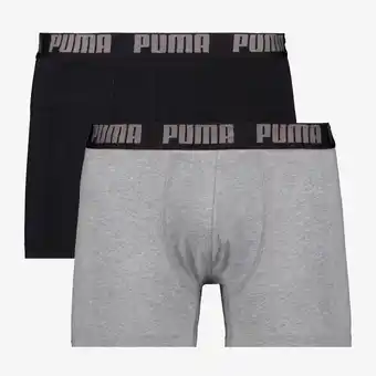 Scapino Puma Everyday Basic Boxer 2 pack zwart grijs aanbieding