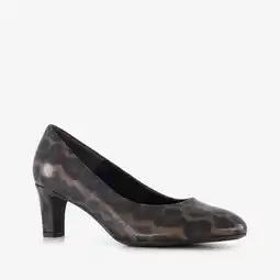 Scapino Tamaris dames pumps met panter dessin bruin zwart aanbieding