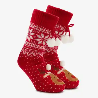 Scapino 1 paar dames kerst huissokken met rendier rood aanbieding