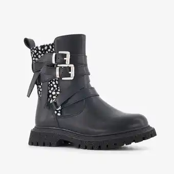 Scapino Blue Box meisjes biker boots met stippen zwart aanbieding