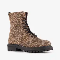 Scapino Groot suède meisjes veterboots met luipaardprint aanbieding
