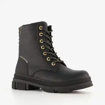 Scapino Blue Box meisjes veterboots zwart goud aanbieding