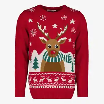 Scapino Unsigned foute kersttrui heren met rendier rood aanbieding