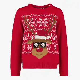 Scapino Foute kinder kersttrui met rendier rood aanbieding