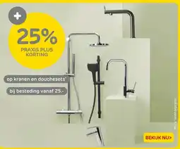Praxis kranen en douchesets aanbieding