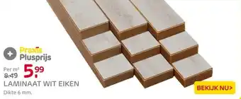 Praxis Laminaat plank - Wit/Grijs Eiken - 6mm - aanbieding