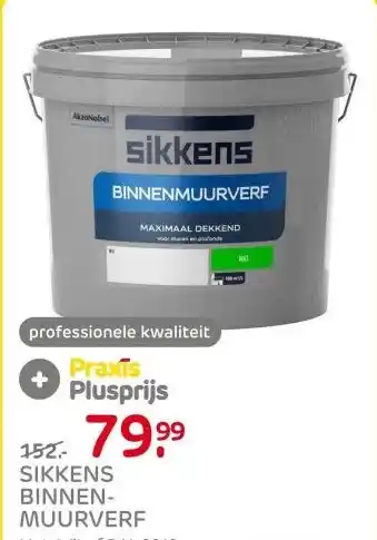 Praxis Sikkens binnenmuurverf mat RAL 9010 10L aanbieding