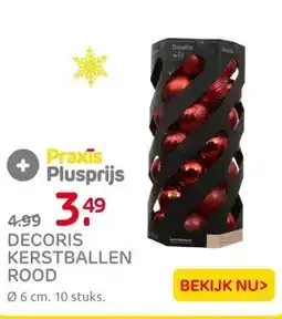 Praxis Decoris Kerstballen Glas - Kerstrood - 6 aanbieding
