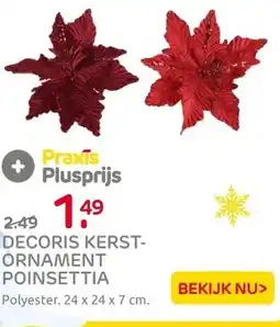 Praxis Decoris Kerstornament Poinsettia aanbieding