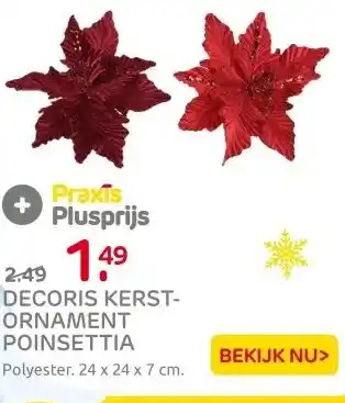 Praxis Decoris Kerstornament Poinsettia aanbieding