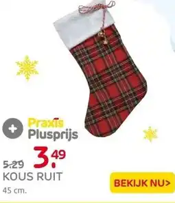 Praxis Kous Ruit rood 45cm aanbieding