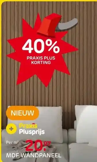 Praxis Lattenwand - Lichtbruin - MDF - 260x22cm aanbieding