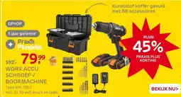 Praxis Worx Accuboormachine WX108.1 - 20V - (2x aanbieding