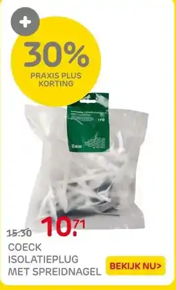 Praxis Isolatieplug met spreidnagel pvc - 130mm aanbieding